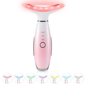 7 Color Neck Face Massager - Facial Massager Tool for Skin Care at Home, Vibrating Face Massager with Thermals, Pink 7 Color Neck Face Massager - Facial Massager Tool for Skin Care at Home, Vibrating Face Massager with Thermals, Pink