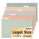 SUNEE Hanging File Folders Legal Size, 25 Pack File Folders 1/5Cut Tabs, Morandi Colors, Stay Organized for Your Home and Office Bulk File and Documents