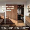32" Concealed Sliding Barn Door Hardware Kit with Soft Close Mechanism,Aluminum Hidden Wall Mount System,Fit Openning Width 25",No Floor Track,Supports Up to 176 lb(NO Door)