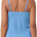 SUUKSESS Women Tummy Control Tankini Swimsuit Ruffle High Waisted Bathing Suit (Blue, M)