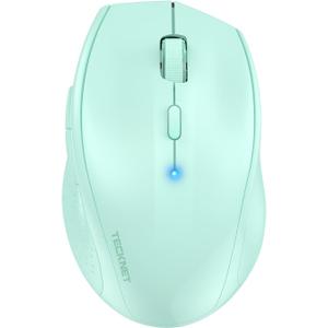 TECKNET Bluetooth Mouse, 4800 DPI Wireless Mouse, 2-Year Battery 6 Adjustable DPI, 6 Buttons Compatible with Laptop/Windows/Computer - Green