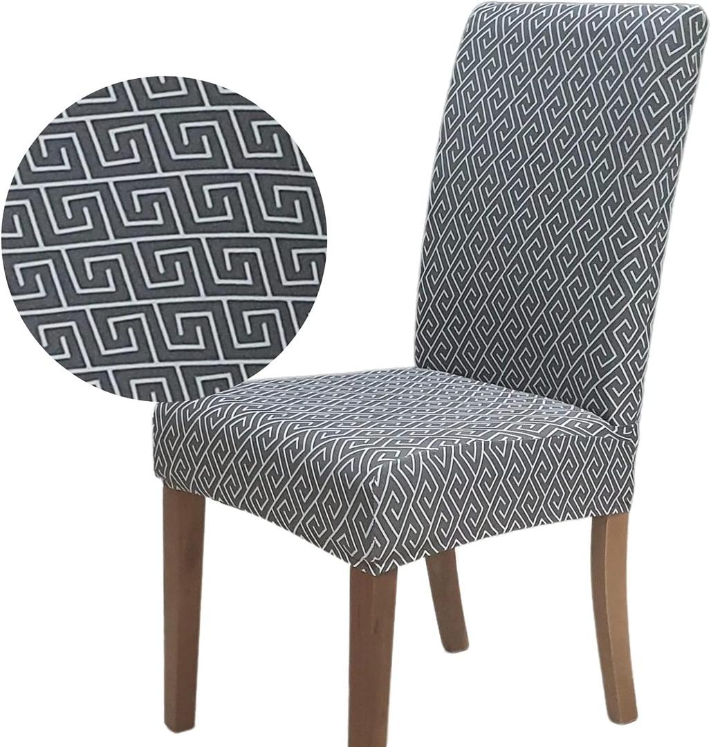 SPRINGRICO Chair Covers for Dining Room 6 Pack, Stretch Dining Chair Cover, Washable Spandex Kitchen Parsons Chair Slipcovers, Removable Seat Protector for Home or Party (Set of 6, Solstice)