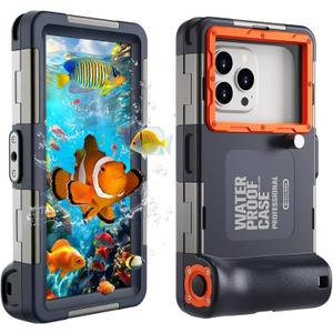 Underwater Phone Case for Snorkeling, [50ft/15M] Professional Deep Diving Waterproof Phone Case for iPhone 17-7 Pro/Pro Max/Plus/Mini, 16/17E, SE 2/3, Galaxy S10-S25 Plus/Ultra, A21-A56 [Classic]