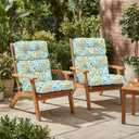 Outdoor High Back Patio Chair Cushions, Tufted Rocking Chair Cushions, Adirondack Cushions for Garden Porch Home Office Chairs Use, 44 x 22 x 4, 2 Pack,Acapa Opal Geometric
