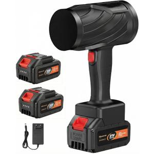 Cordless Leaf Blower, Lightweight Handheld Electric Dust Cleaner Blower with Adjustable Speed, Battery Powered Leaf Blowers for Lawn Care, Patio Cleaning & Blowing Drying with 2 x21V Batteries Powered