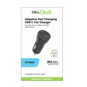 Cell Candy Adaptive Fast Charging USB C Car Charger 20W