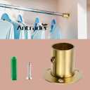 Antrader 4-Pack Stainless Steel Closet Rod Flange- 1 Inch Diameter Adjustable Socket Bracket Support Holder for Pipe, Gold