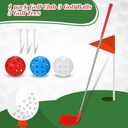 Realspring Golf Game Club Set Plastic Golf Chipping Clubs with Oversize Heads for Home Backyard Bucket Game Outdoor Indoor Training Practice Gift for Adults