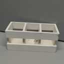 MyGift 3-Compartment Vintage White Solid Wood Desktop Office Supplies Caddy Pen Pencil Cup Holder Desk Organizer, Makeup Brush Art and Paint Brush Holder