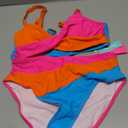 Aqua Eve Women's High Waisted Bikini - Twist Front Two Piece Swimsuits Full Coverage Color Block Bathing Suits 2025 Swimwear M