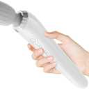 Magic Wand Massager Vibration, Cordless Electric Back Massager, Portable 5 Speeds Deep Tissue vibrator Personal Wand Massager for Relaxation,Sports Recovery,Pain Relief,Leg, Gift for Women Men-White