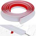 2 x Peel and Stick Splash Guard for Countertop, Shower Water Dam Barrier, Waterproof Caulk Seal Strip for Kitchen and Bathroom Sink Cooktop Edge (White, 39" L x 0.59" H)