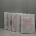 6Pcs Framed Trendy Pink Christian Canvas Wall Art Bible Verses Preppy Posters Coquette Pink Bow Biblical Painting Pictures Religious Scripture Prints for Girls Room Dorm Apartment Living Room Bedrom (16"Lx12"W)