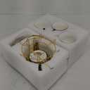 20 Pieces European Ceramic Tea Set for Adults With Metal Holder and Flower Painting (Large Cream Version)