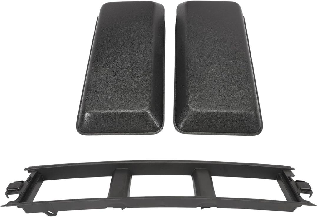 1 Set of Front Bumper Lower Grille Panel Trim Cover with Bumper Guards Pads Inserts End Caps Fit for Ford F150 2018 2019 2020 (Black)