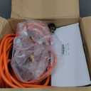 100FT Sewer Jetter Kit for Pressure Washer, 1/4''NPT Drain Cleaner Hose 5800PSI, Pressure Washer Cleaning Kit with Corner Rotating Button Sewer Jetting Nozzles, Quick Connect Set