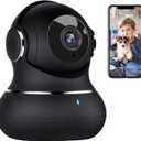 litokam 2K Indoor Security Camera, 360 Cameras for Home Security Indoor with Motion Detection, Pet Cam with Phone App, Baby Monitor-Night Vision (1 Pack-2.4GHz, Black)