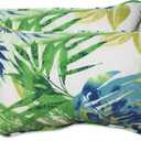 Pillow Perfect Tropic Floral Indoor/Outdoor Accent Throw Pillow, Plush Fill, Weather, and Fade Resistant, Lumbar - 11.5" x 18.5" , Blue/Green Soleil, 2 Count