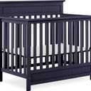 Dream On Me Harbor 4in1 Convertible Mini Baby Crib in Navy, GreenGuard Gold & BSA, Non-Toxic, Pinewood, Converts to Mini Daybed & Twin Bed, 1 Mattress Pad, Perfect for Small Nurseries, 32"L x 25"W x 33"H