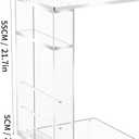 Clear Acrylic Side Table on Lockable Wheels, C Shaped End Table for Sofa, Small Coffee Tables for Small Spaces (Clear), 23.7 inches x 13.8 inches x 11.8 inches