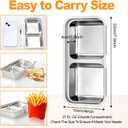 Stainless Steel Snack Containers with Lids, Reusable Lunch Box, Double Compartment Food Storage, Grab and Go Snack Container,Double Compartment Food Lunch Meal Container Prep for Travel, 6 Pack