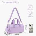 Mini Gym Bag for Women Girls Cute Small Duffle Bag 12'' with Multifunctional Pockets Workout Sport Bags Dance,Fitness,Yoga (B-Purple)