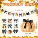 2 x 8.2 ft Halloween Wooden Plaid Pumpkin Garland Black Bow Pumpkin Banner Rustic Farmhouse Country Decor Wood Bow Banner Halloween Gingham Hanging Decor for Fireplace Mantel Wall Home Window