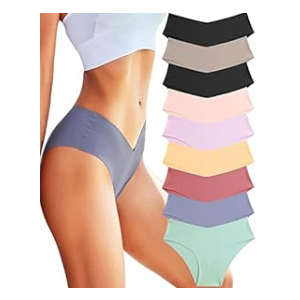 ROSYCORAL Womens Seamless Bikini Panties Soft Stretch Invisibles Briefs No Show Hipster Underwear cheeky 9 pack XS-L (Medium)