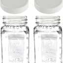 JARMING COLLECTIONS Glass Regular Mouth 24 oz Mason Jars with BPA Free Plastic Storage Lids - Made in USA - 24oz Mason Jars Regular Mouth 24 oz with Lids - Set of 2
