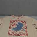 BEAUDRM Women's Graphic Boho Short Sleeve Tee Tops Crewneck Loose Fit T Shirts Streetwear Beige L