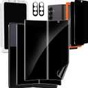 Milomdoi 6 in 1 Privacy Screen Protector for Samsung Galaxy Z Fold 7, 2 Pack Inside Anti-Spy Film with 2Pack Front Tempered Glass + 2 Packs Camera Lens Protector Accessories