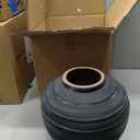 11" Blue Ceramic Vase, Rustic Farmhouse Living Room Home Decor