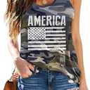 DESFSE American Flag Tank Top Women 4th of July Tanks Tops for Womens USA Flag Patriotic Shirts Vest Stars Striped Racerback Sleeveless Tees S