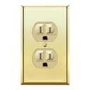 ENERLITES Elite Series Duplex Receptacle with Stainless Steel Metal Wall Plate, Tamper-Resistant Outlet, Commercial Grade, 15A 125V, UL Listed, 61580-TR-GD77PB, Gold with Polished Brass Wall Plate