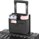 ZHCHG Luggage Travel Cup Holder Attachment for Suitcase Drink Carrier Caddy, Coffee Mug and Tumblers, Traveler Carry on Hands Free Accessory- Gifts for Flight Attendants Travelers Accessories- Black