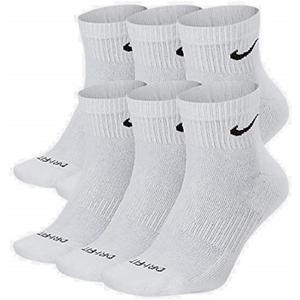 Nike Women's Everyday Plus Cushioned Socks 6 Pack (White, M)