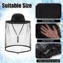 Ramede 4 Pcs Mosquito Net Hat & Arm Sleeve Safari Head Mesh Hat Sun Protection Arm Cover for Fishing Gardening Outdoor(Black) (Black)