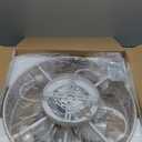 LEDIARY Caged Ceiling Fans with Lights, White Flush Mount Ceiling Fan with Remote, Small Low Profile Bladeless Ceiling Fan Light Fixture for Bedroom, Kitchen, Dining Room-White Gold Color (Medium)