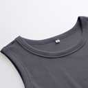 ANRABESS High Neck Ribbed Tank Tops for Women Sleeveless Summer Tops, Medium, Grey