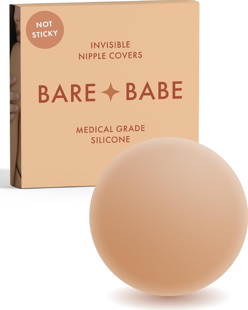 Grippy Not Sticky Nipple Covers - Cakes Reusable Non Adhesive Nipple Pasties for Women - Silicone Bra Inserts (X-Large (Fits DDD-F), Honey) Grippy Not Sticky Nipple Covers - Cakes Reusable Non Adhesive Nipple Pasties for Women - Silicone Bra Inserts (X-Large (Fits DDD-F), Honey)