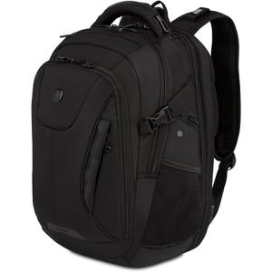SwissGear Travel Tech Elite Laptop Backpack  Fits Laptops up to 16  ScanSmart TSA-Friendly Backpack with USB Port, Shoe Compartment & Organizer Pockets  Black