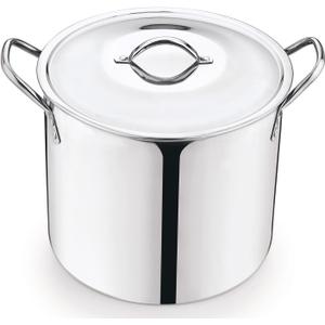 Stainless Steel Pot 12-Qt scald-resistant handle with metal lid Stock Pot Holds 4 gallons of soups and stews Soup Pots for kitchen