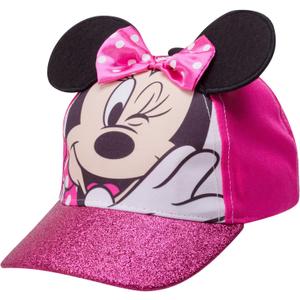 Disney Girls’ Minnie Mouse Glitter Baseball Cap – Minnie Mouse Costume Hat with 3D Ears (4-7Y)