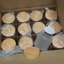 4oz Jars with Lids, Hoa Kinh 12 Pack Frosted Glass Jars with Lids Empty Cosmetic Containers Round Airtight Glass Jar with Inner Liners and Woodgrain Lid for Storing Lotions, Powders, and Ointments