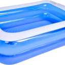6.5' Blue and White Inflatable Rectangular Swimming Pool