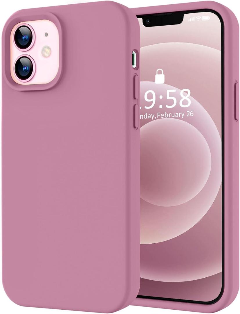 LOVE 3000 Designed for iPhone 12 Case/iPhone 12 Pro Case, Premium Silicone with [Soft Anti-Scratch Microfiber Lining] Shockproof Protective Phone Case for Men Women Girls 6.1", Lavender Purple