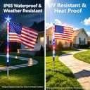 4 x 8 Pack Solar American Flag Pathway Lights - Patriotic Red White Blue Outdoor Stake Waterproof LED Lights with 8 Modes, Decorations 4th of July Memorial Day & Independence Day Yard Garden (Style A)