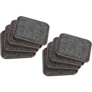 uxcell Furniture Sliders, 8Pcs 2 1/2" - Felt Square Sliding Pads, Reusable Furniture Caster Cups for Carpeted Tile Vinyl Hardwood Floors Protector (Brown)