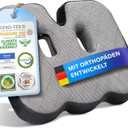 Healthfix Orthopedic Seat Cushion  Ergonomic Memory Foam Coccyx Cushion with Washable Breathable Cover & Non-Slip Base  Tailbone & Sciatica Pain Relief Pillow for Office Chair (Medium) (Medium (130200 lbs))