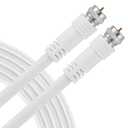 UltraPro RG6 Coaxial Cable 3ft. White, F-Type Connectors, Double Shielded Coax, Input Output, Ideal for TV Antenna, Satellite, DVR VCR, Cable Box, Home Theater, 52166